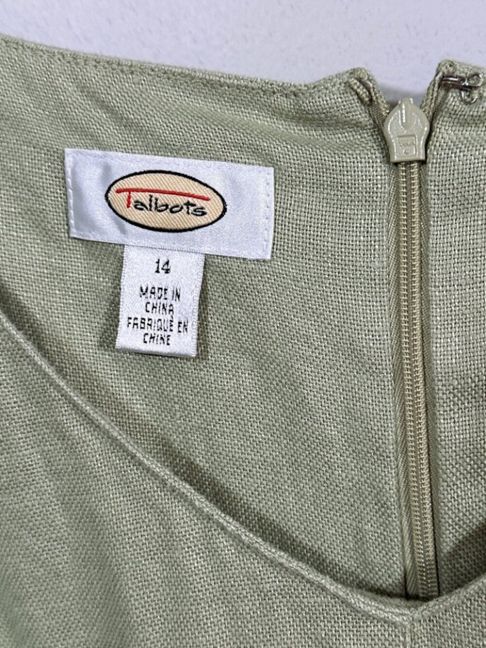 Talbots Green Linen Jumper Tank Maxi Dress Plus Sz 14 Beachy Cottagecore Summer - Picture 6 of 10
